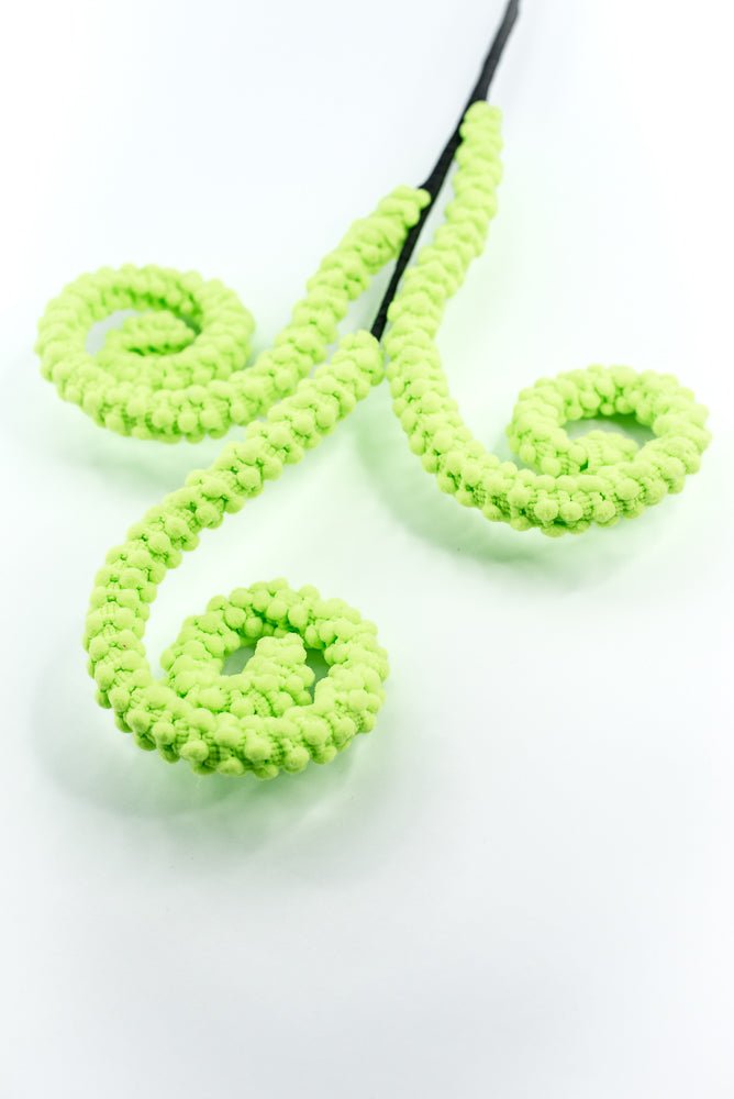 Green Puff Chenille Spiral Curly Spray - Greenery Market57259GN