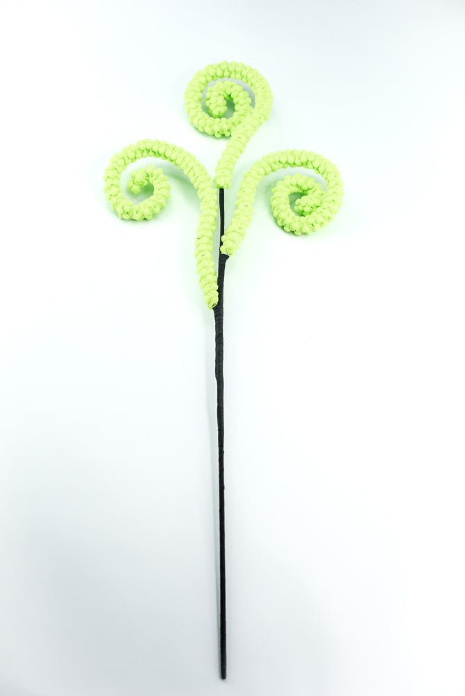 Green Puff Chenille Spiral Curly Spray - Greenery Market57259GN