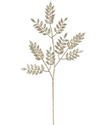 Green Rhinestone Leaf Spray - 22.5" - Greenery MarketXAQ652-GR