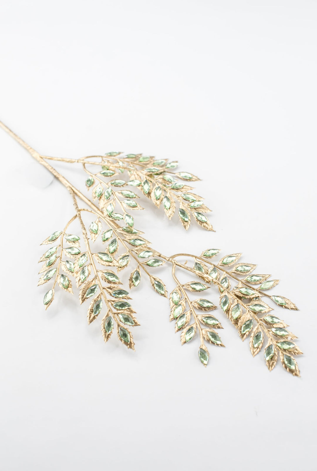 Green Rhinestone Leaf Spray - 22.5" - Greenery MarketXAQ652-GR