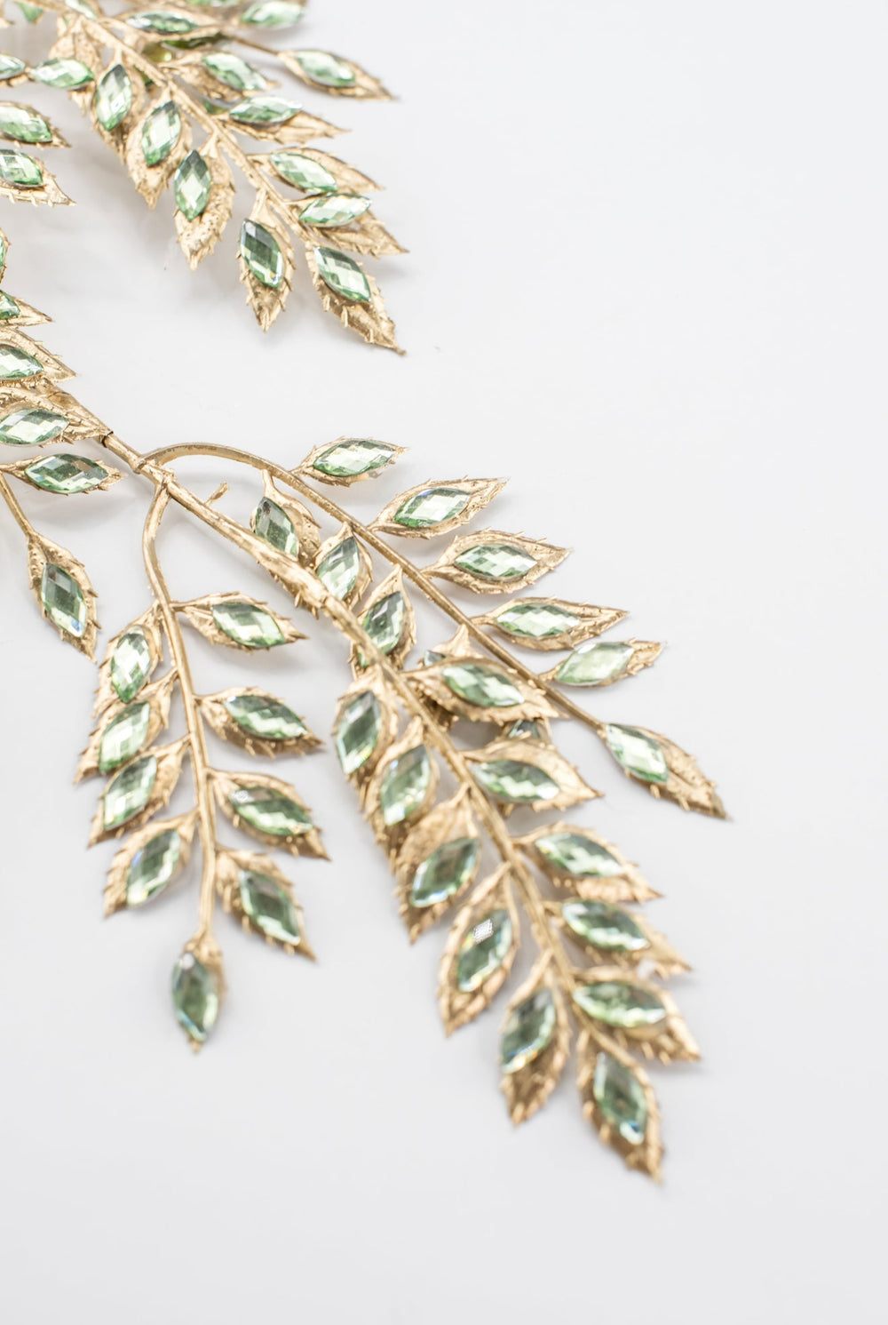 Green Rhinestone Leaf Spray - 22.5" - Greenery MarketXAQ652-GR
