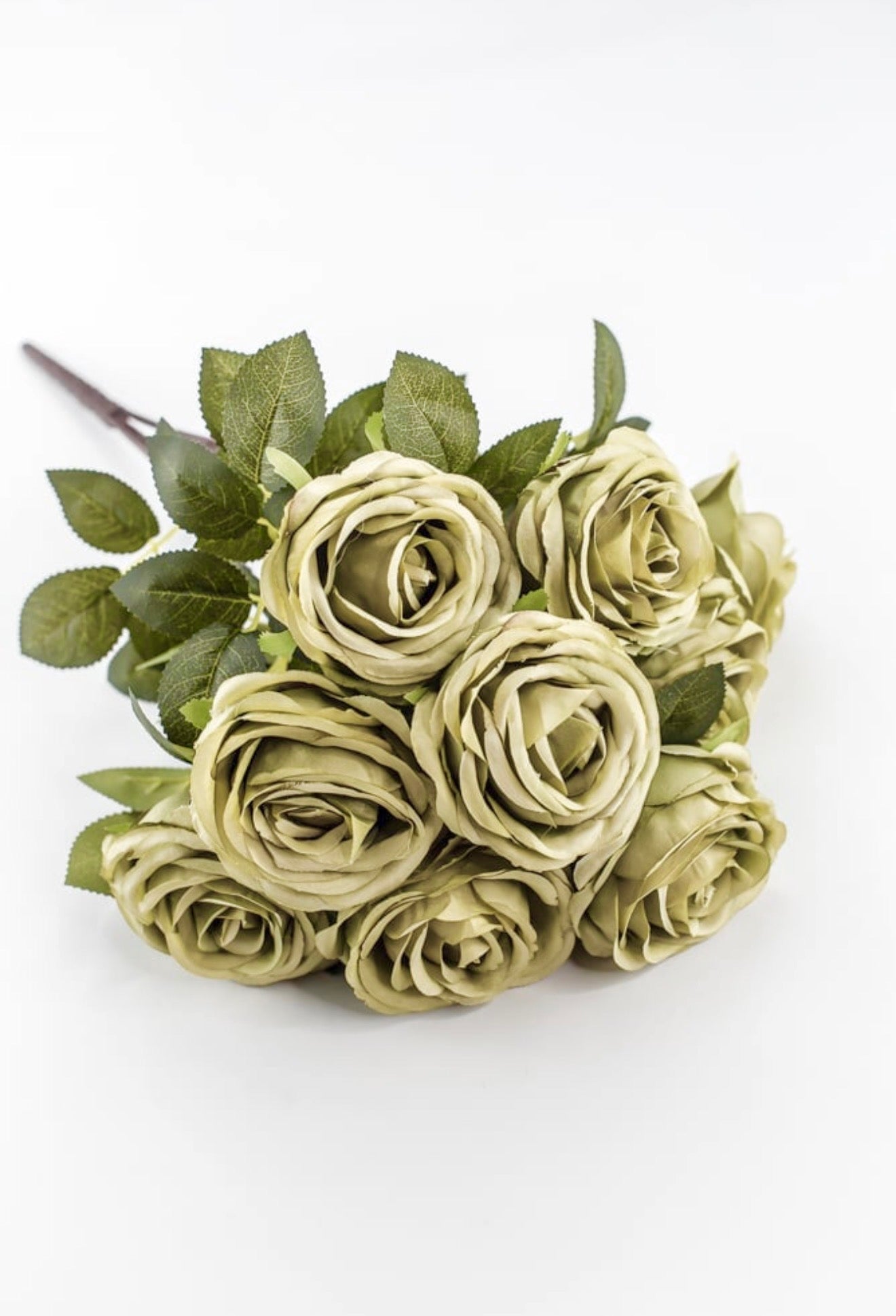 Artificial, Green Rose Bush - 19