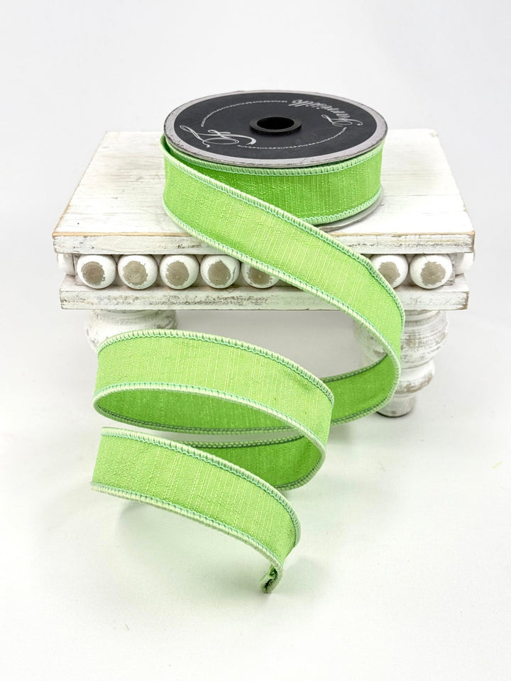 green shabby silk 1” farrisilk wired ribbon - Greenery MarketRibbons & TrimRK114-13