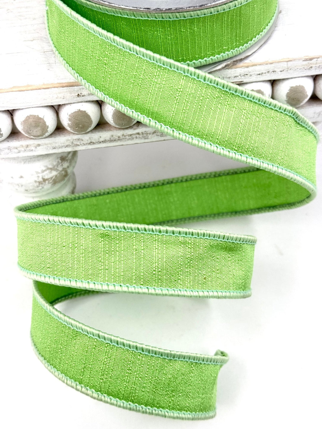 green shabby silk 1” farrisilk wired ribbon - Greenery MarketRibbons & TrimRK114-13