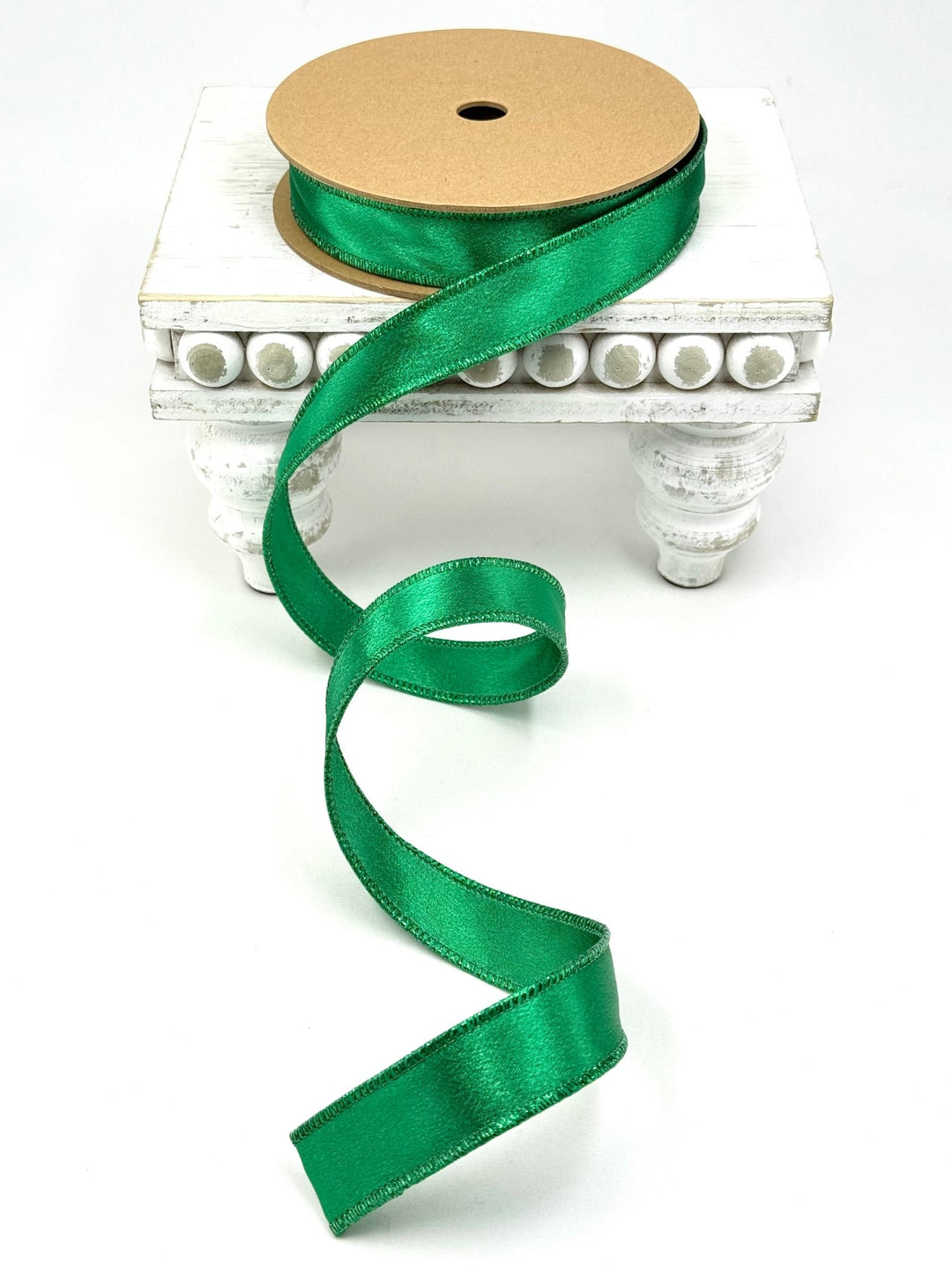 Green Shimmer Satin Wired Ribbon - 1" - Greenery Market2300W-580-25E