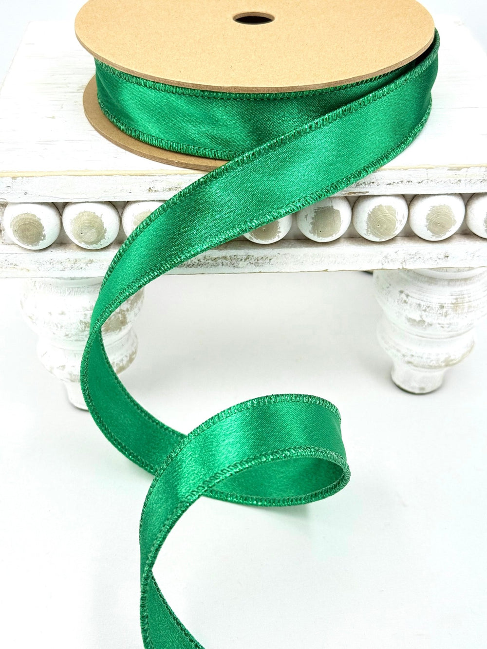 Green Shimmer Satin Wired Ribbon - 1" - Greenery Market2300W-580-25E