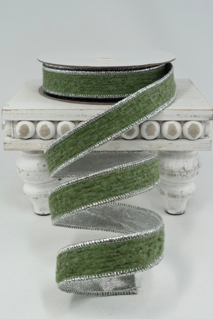 Green & Silver Ribbon - 1" - Greenery MarketRW0058-GR/SI