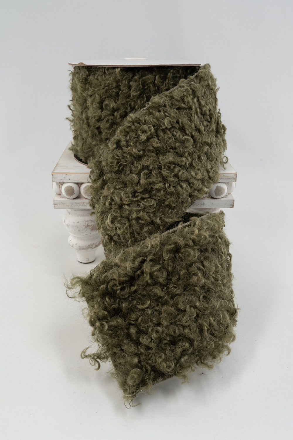 Green Teddy Bear Fur Ribbon - 4" - Greenery MarketRW0063-GR