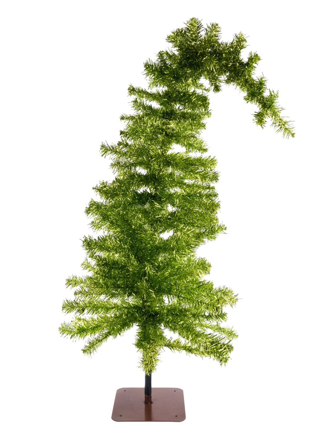 Green tinsel curved tree 3’ - Greenery MarketXT869637