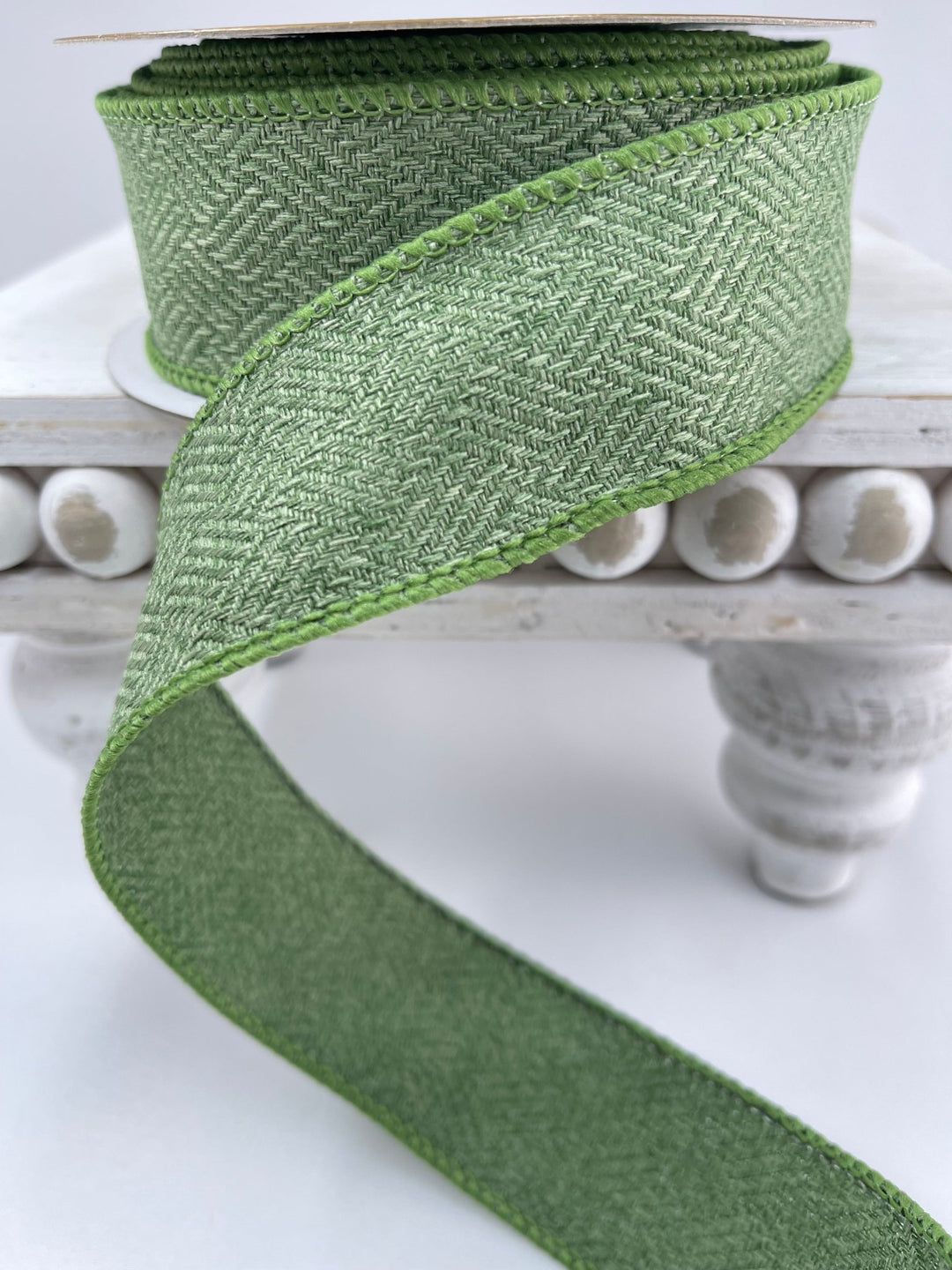 Green tweed wired ribbon, 1.5" - Greenery MarketWired ribbon237947