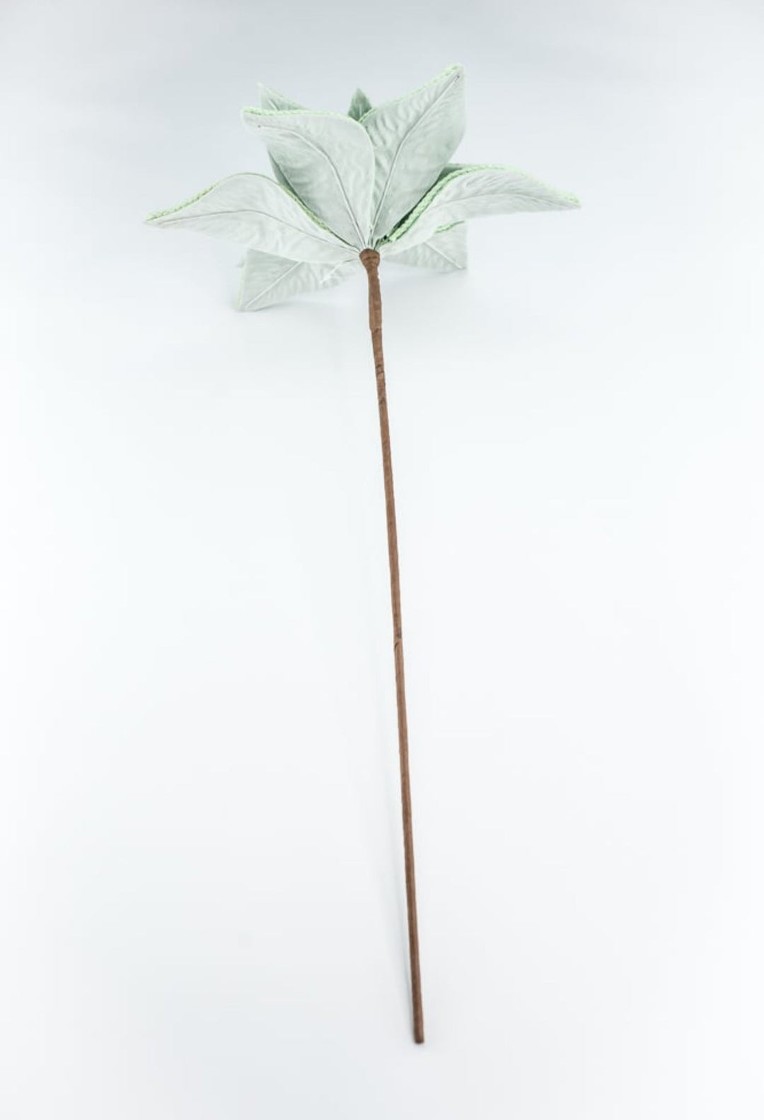Green velvet poinsettia stem - Greenery MarketGF2715MINT