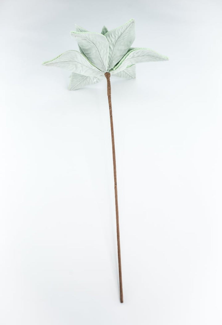 Green velvet poinsettia stem - Greenery MarketGF2715MINT