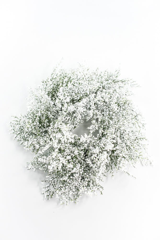 Green & White Bubble & Glitter Cedar Candle Ring, Mini Wreath - Greenery MarketXS679/3GW