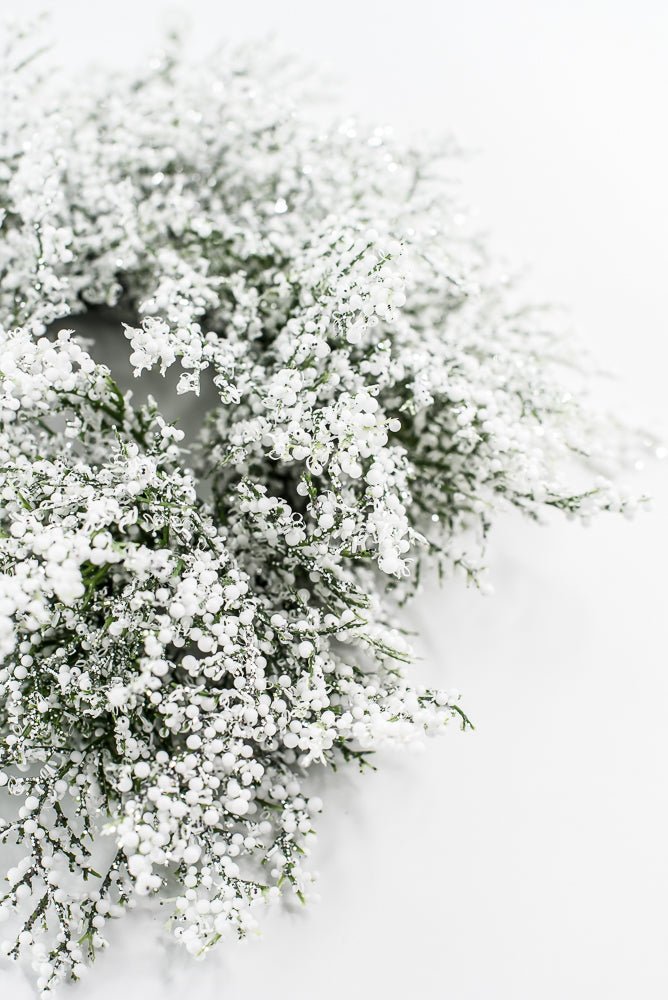 Green & White Bubble & Glitter Cedar Candle Ring, Mini Wreath - Greenery MarketXS679/3GW