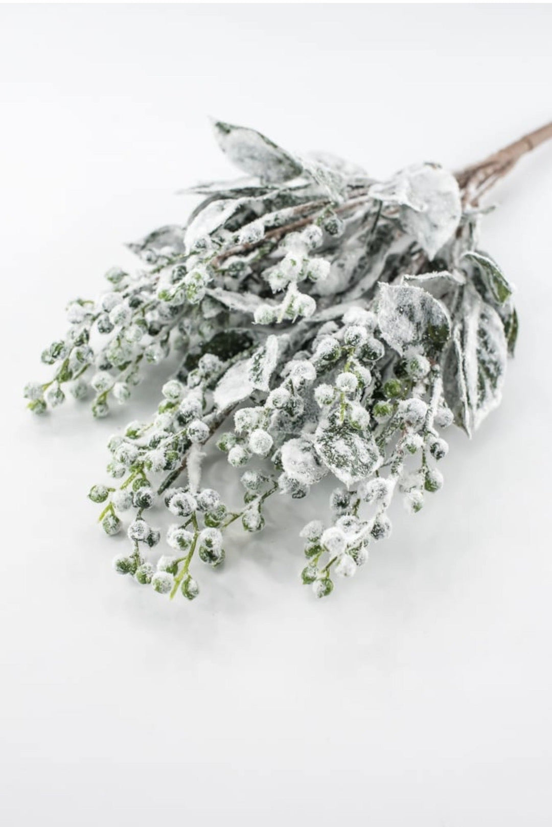 Green & White Snowed Leaves & Berry Bush - 19" - Greenery MarketXBB336-GR/WH