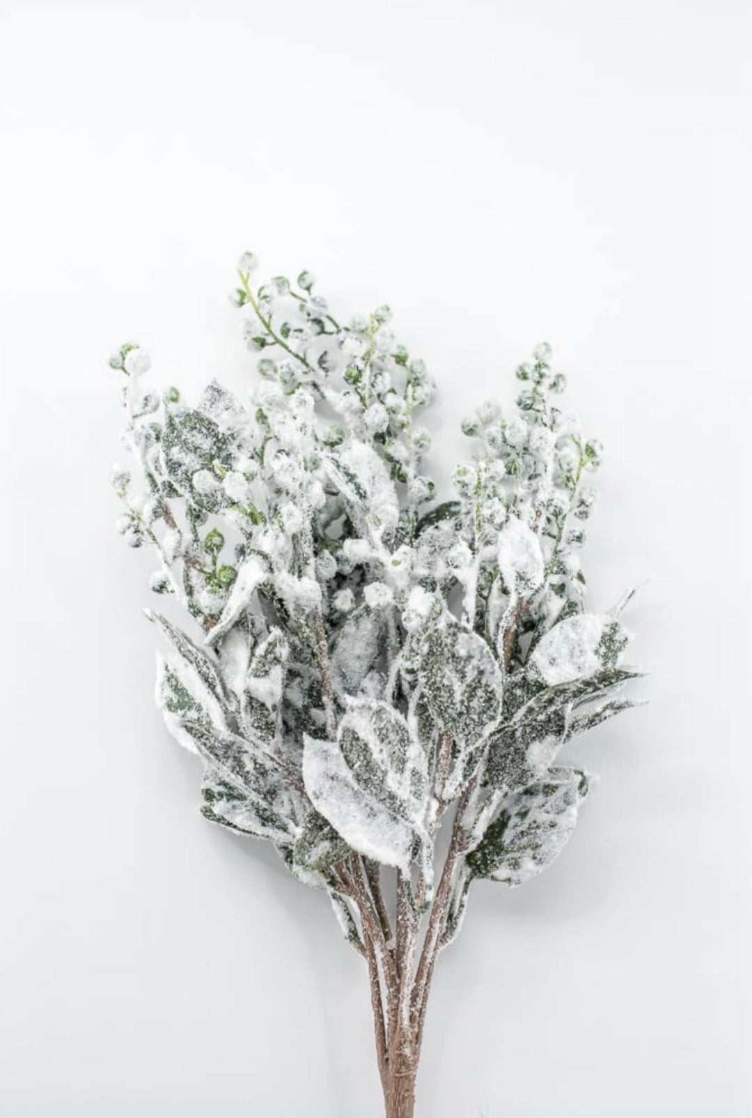 Green & White Snowed Leaves & Berry Bush - 19" - Greenery MarketXBB336-GR/WH