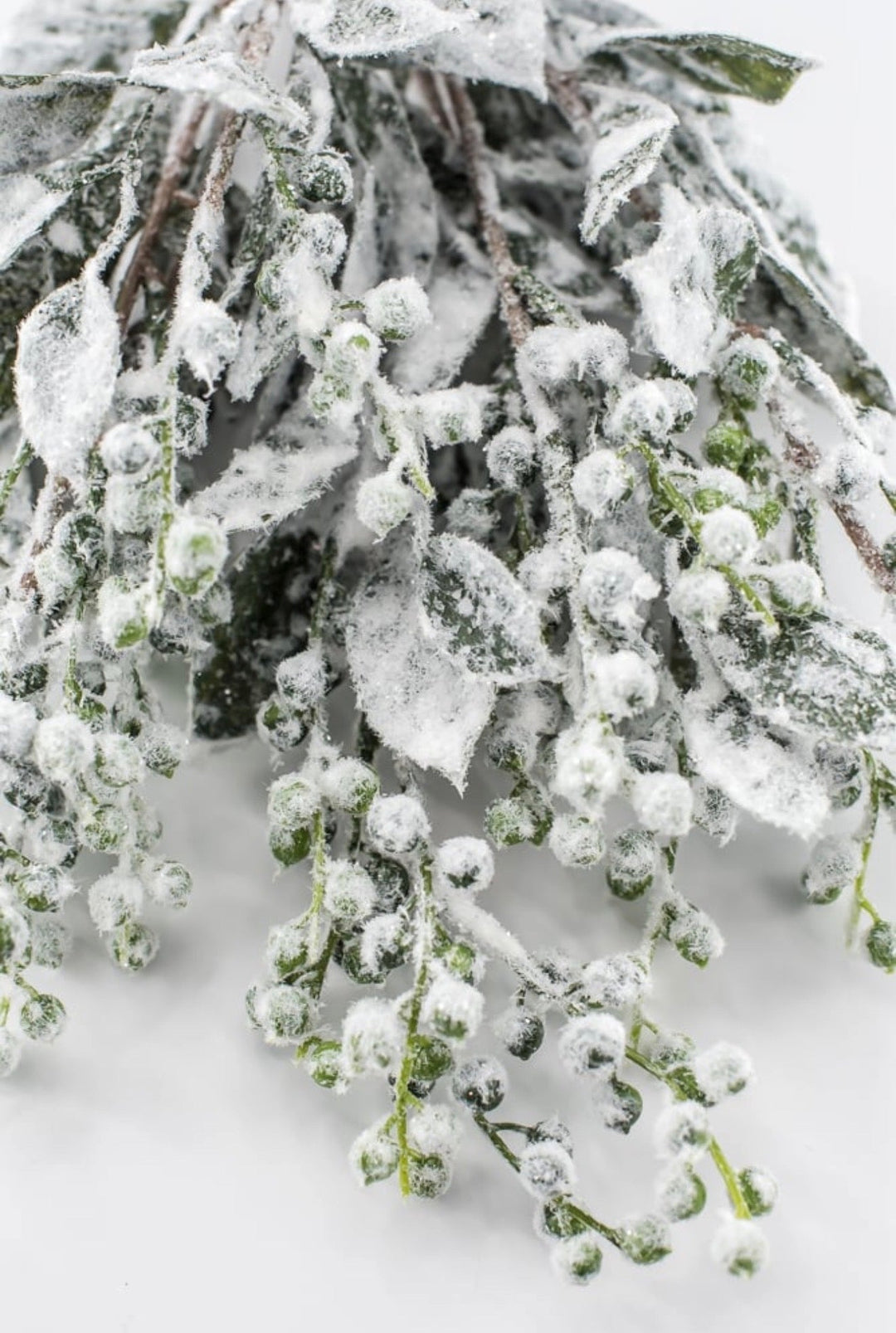 Green & White Snowed Leaves & Berry Bush - 19" - Greenery MarketXBB336-GR/WH