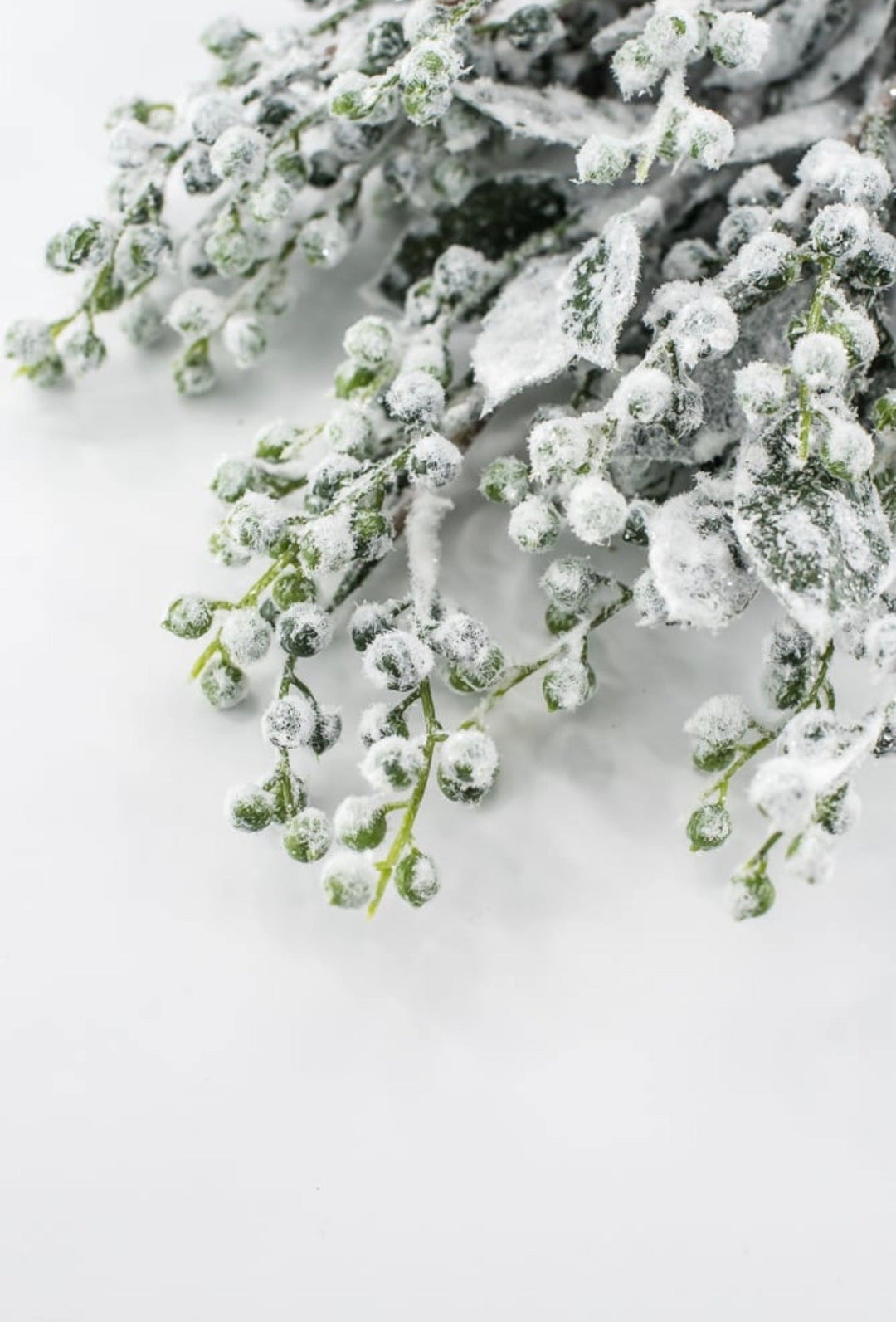 Green & White Snowed Leaves & Berry Bush - 19" - Greenery MarketXBB336-GR/WH