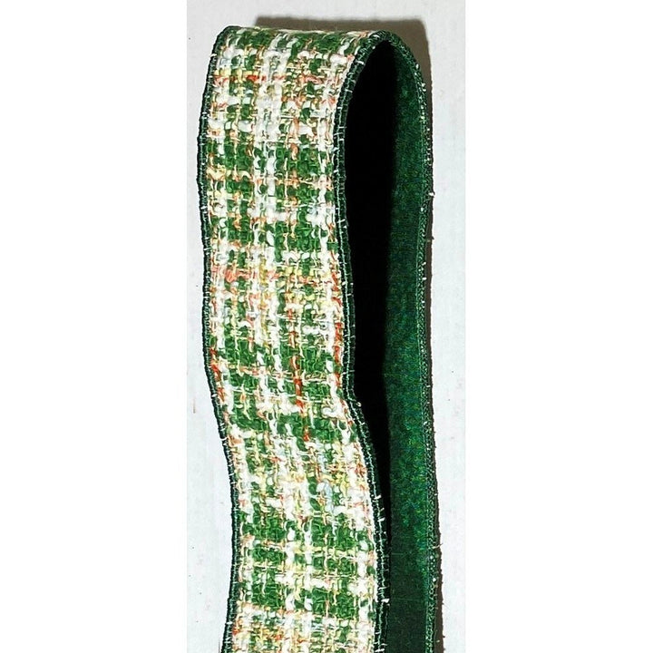 Green & White Tweed Ribbon - 2.5" - Greenery MarketRibbon212172