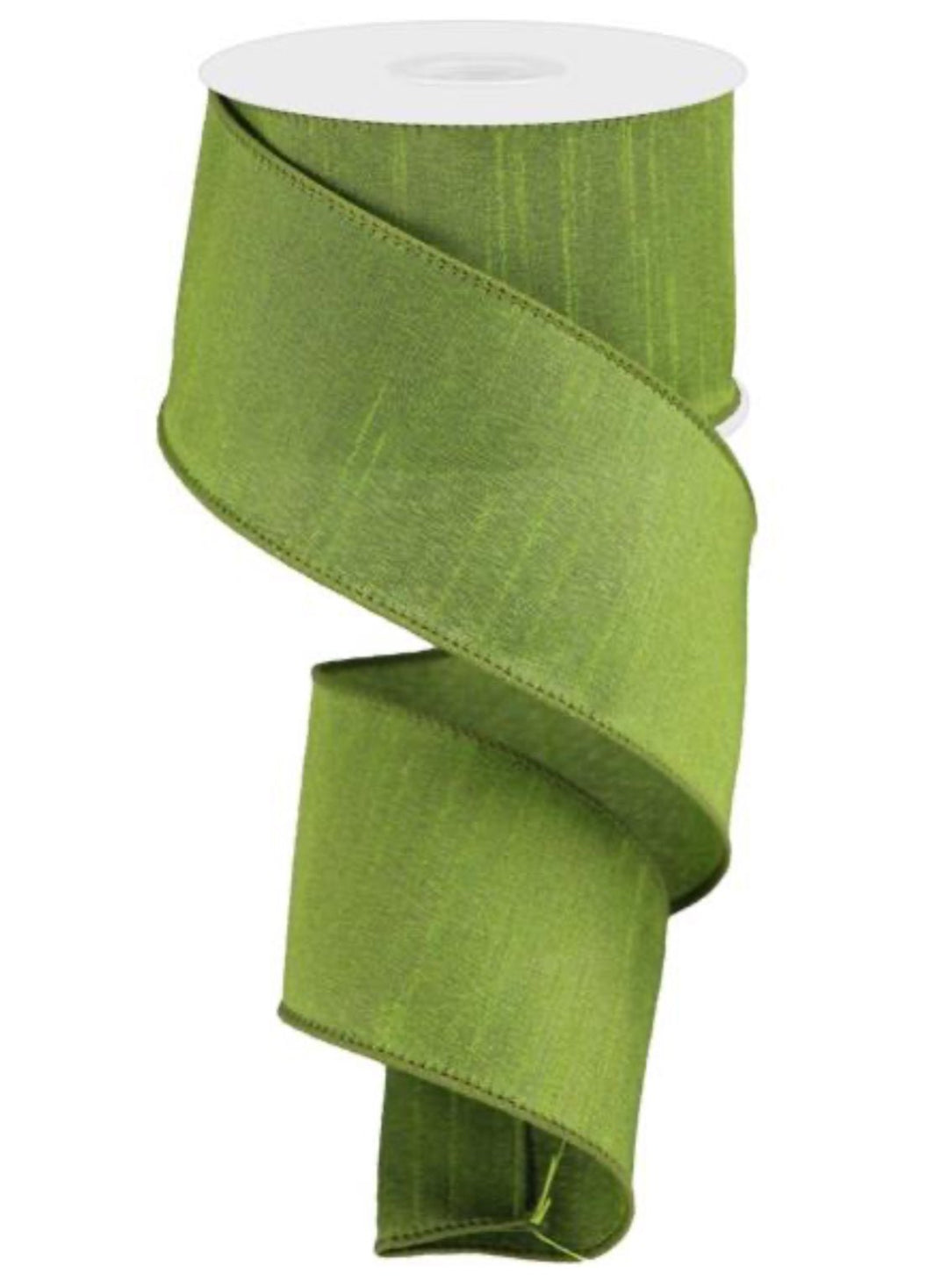 green wired faux dupioni ribbon 2.5” - Greenery MarketWired ribbonRD110530