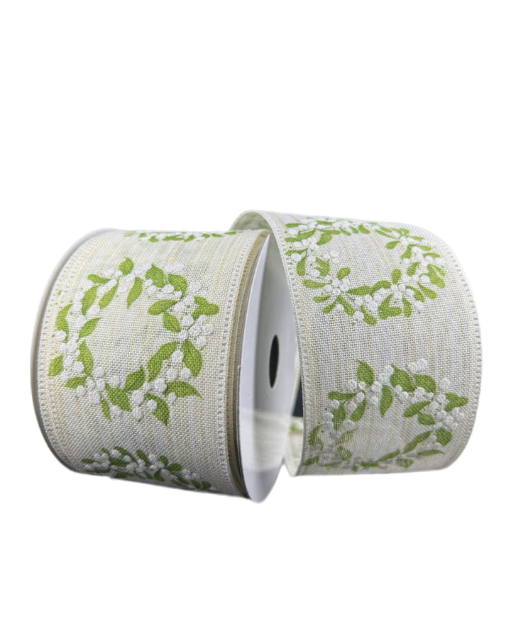 Greenery wreath wired ribbon 2.5” - Greenery MarketWinter and Christmas76440 - 40 - 29