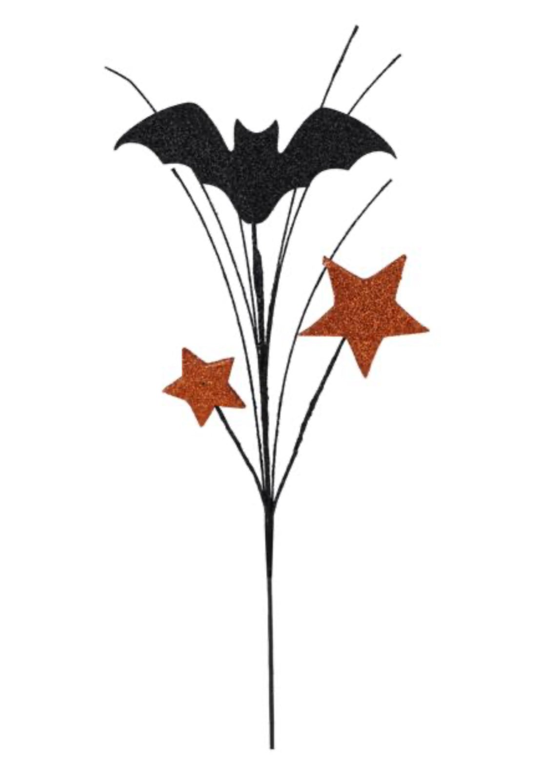 Halloween bat and stars glittered pick - Greenery MarketHH1277F4