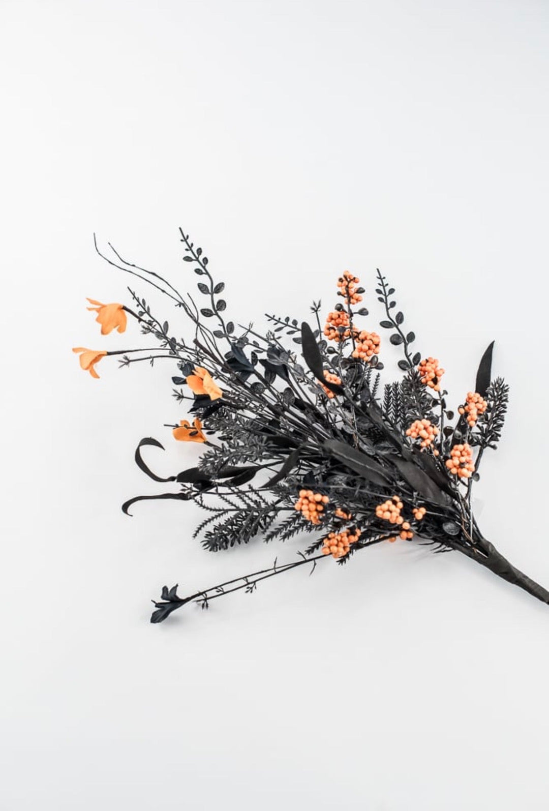 Halloween Fern and berry spray - black and orange 63526 - Greenery MarketArtificial Flora63526-OR