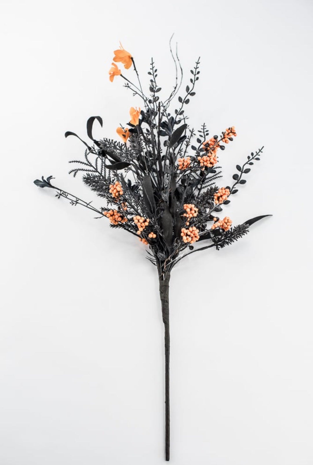Halloween Fern and berry spray - black and orange 63526 - Greenery MarketArtificial Flora63526-OR