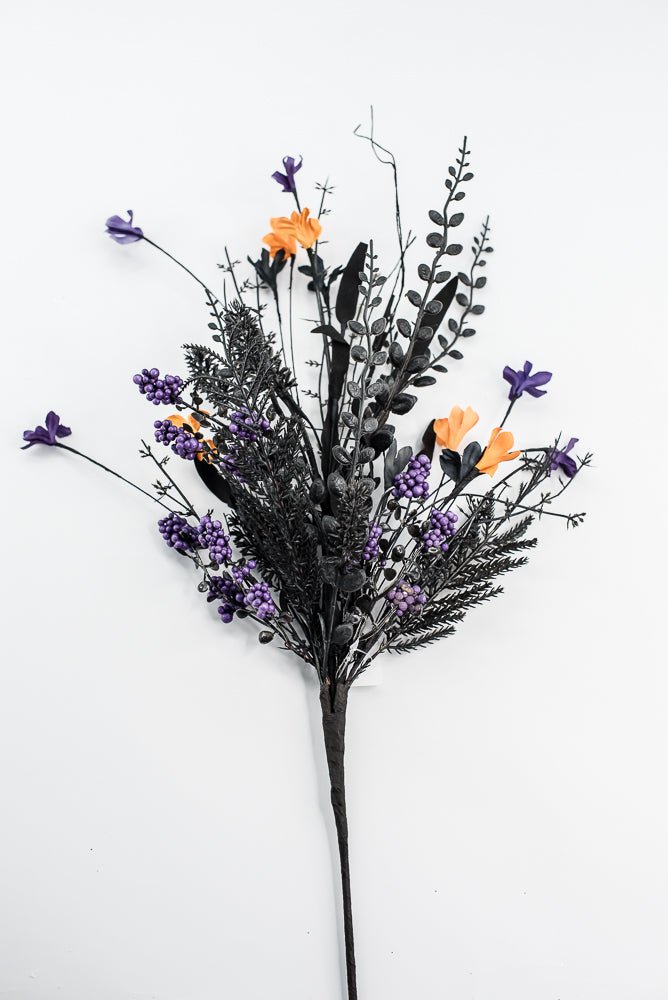 Halloween Fern and berry spray - black and purple - Greenery MarketArtificial Flora63526 - PU