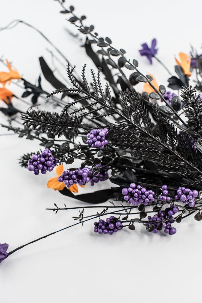Halloween Fern and berry spray - black and purple - Greenery MarketArtificial Flora63526 - PU