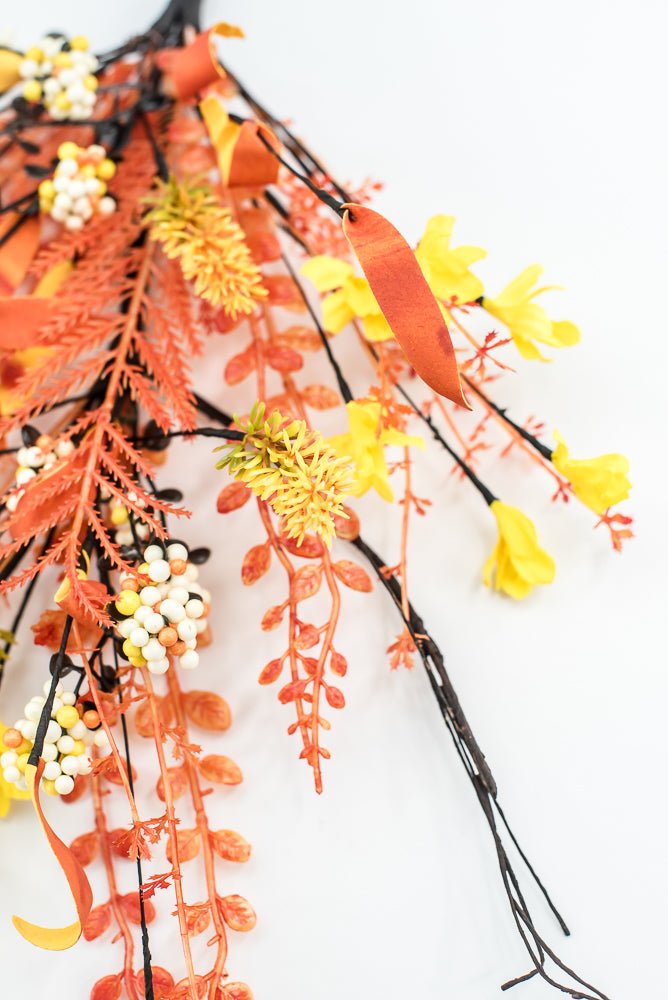 Halloween Fern and berry spray - candy corn 63526 - Greenery MarketArtificial Flora63526 - candy