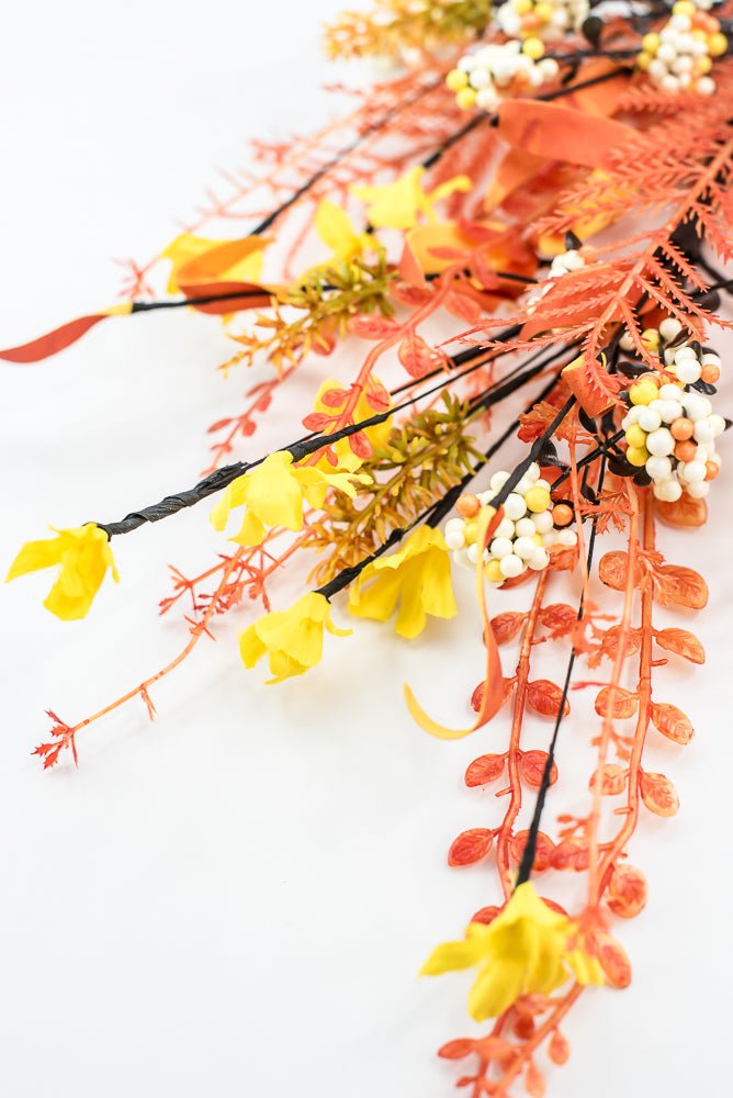 Halloween Fern and berry spray - candy corn 63526 - Greenery MarketArtificial Flora63526 - candy