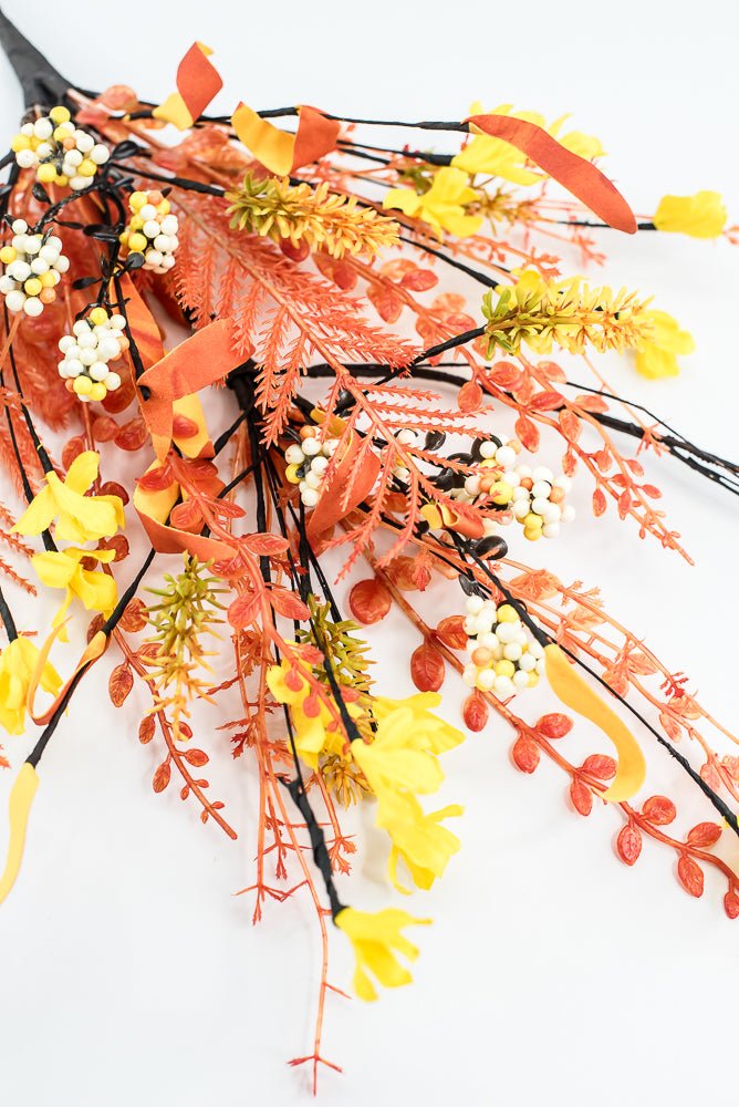 Halloween Fern and berry spray - candy corn 63526 - Greenery MarketArtificial Flora63526 - candy