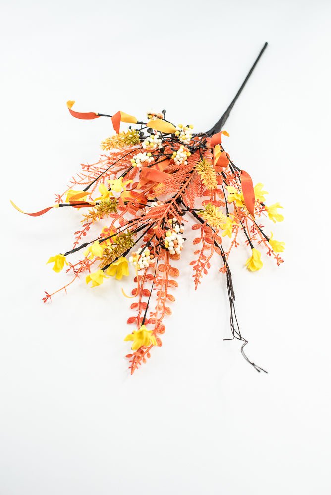 Halloween Fern and berry spray - candy corn 63526 - Greenery MarketArtificial Flora63526 - candy