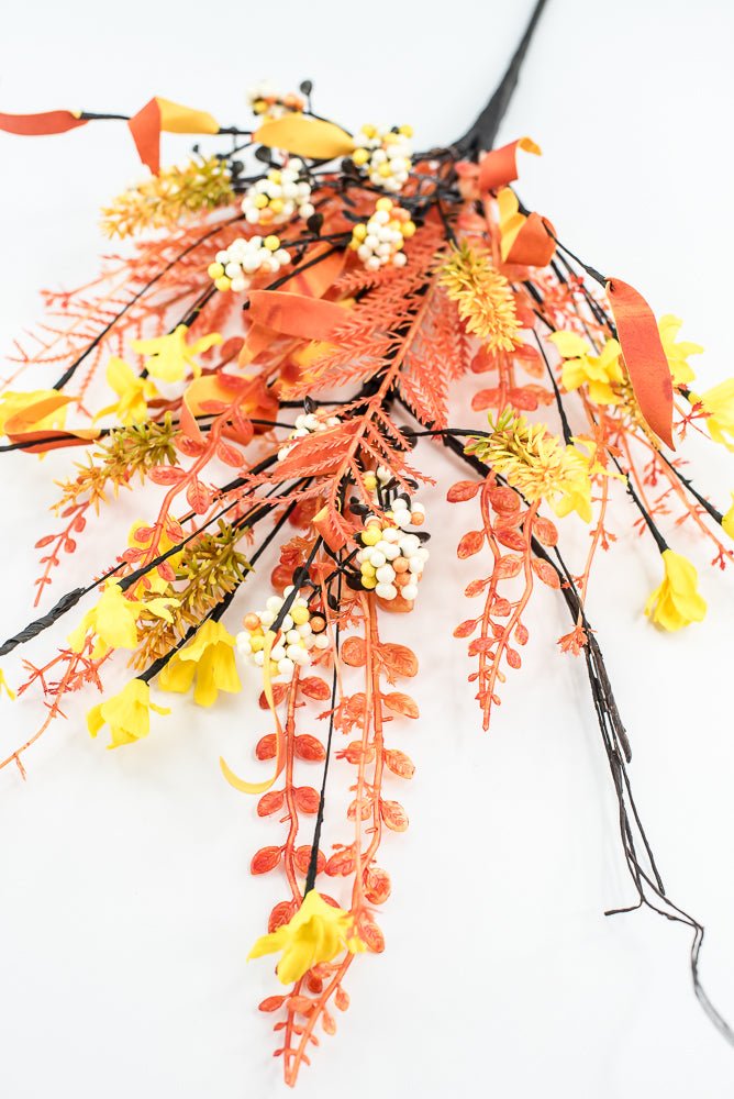 Halloween Fern and berry spray - candy corn 63526 - Greenery MarketArtificial Flora63526 - candy