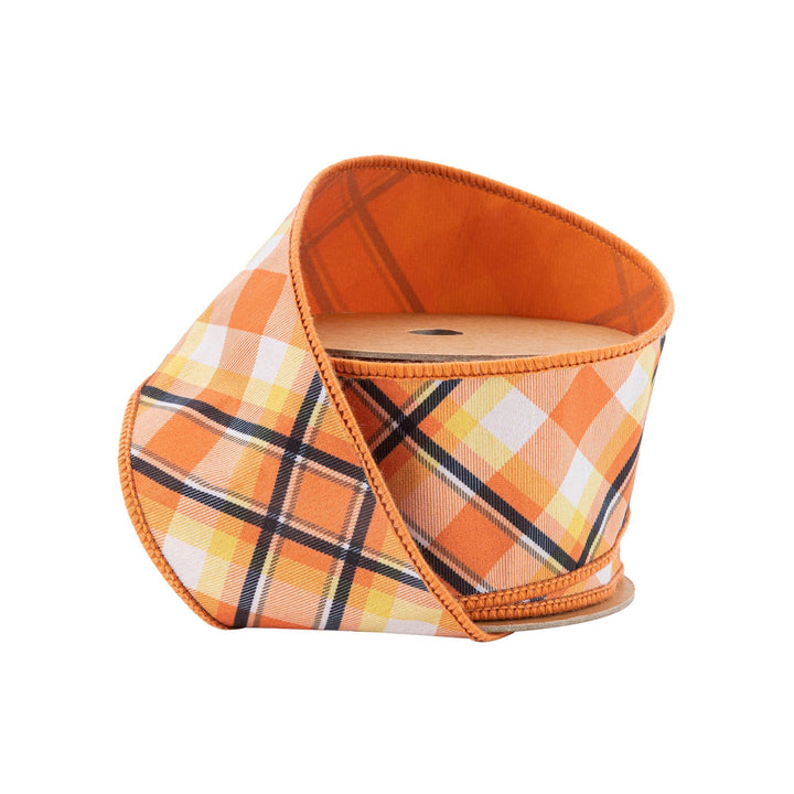 Halloween Plaid Wired Ribbon - 2.5" - Greenery Market6929W - 750 - 63E
