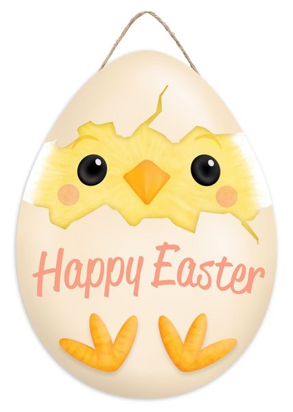 Happy Easter Chick Egg Sign - Greenery MarketNovelty SignsAP736301