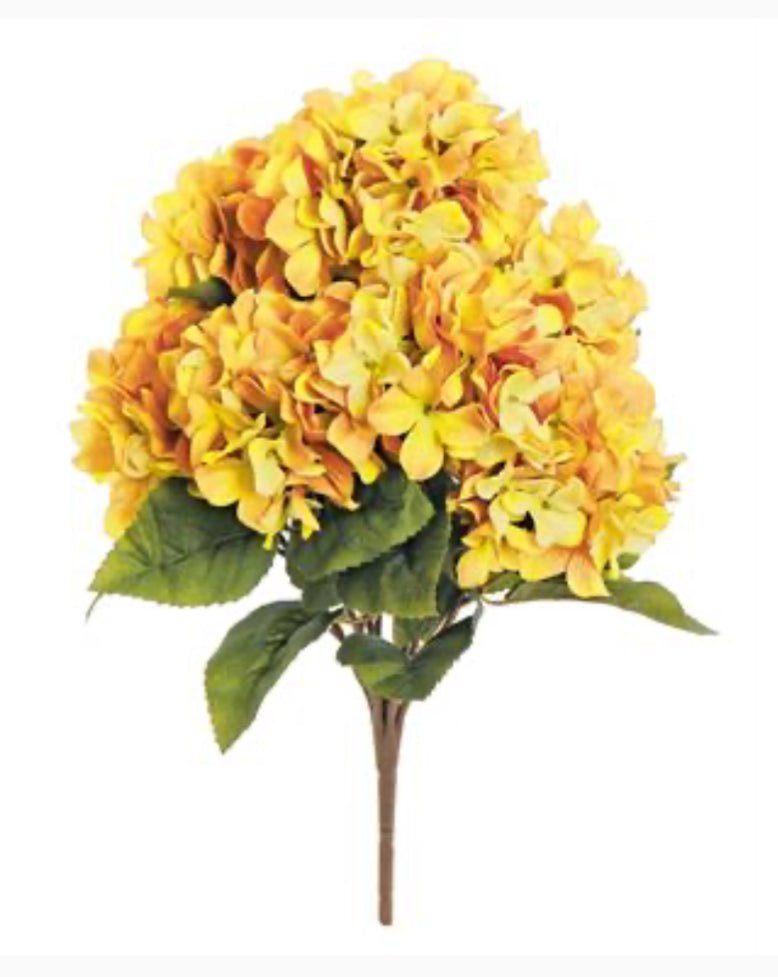 Harvest Hydrangea bush - mustard - Greenery Marketartificial flowers5937 - MUS