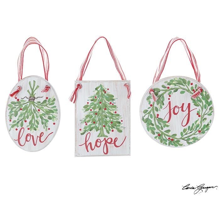 Holiday joy, hope, & love signs - set of 3 - Greenery Market1952186