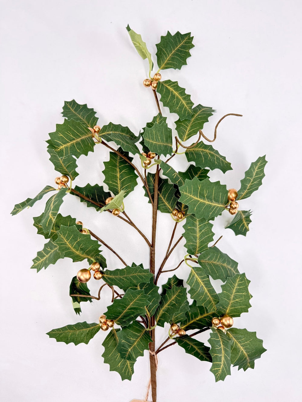 Holly Spray with Gold Accents - Greenery MarketC26286