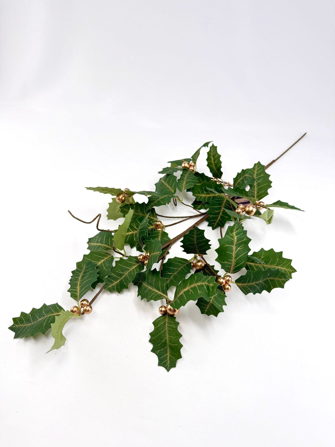 Holly Spray with Gold Accents - Greenery MarketC26286