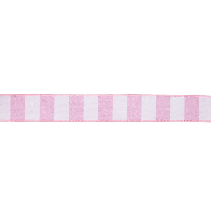 Horizontal Light Pink Stripe With Pink Backing Wired Ribbon - 1.5" - Greenery MarketWired Ribbon9335W-150-38E