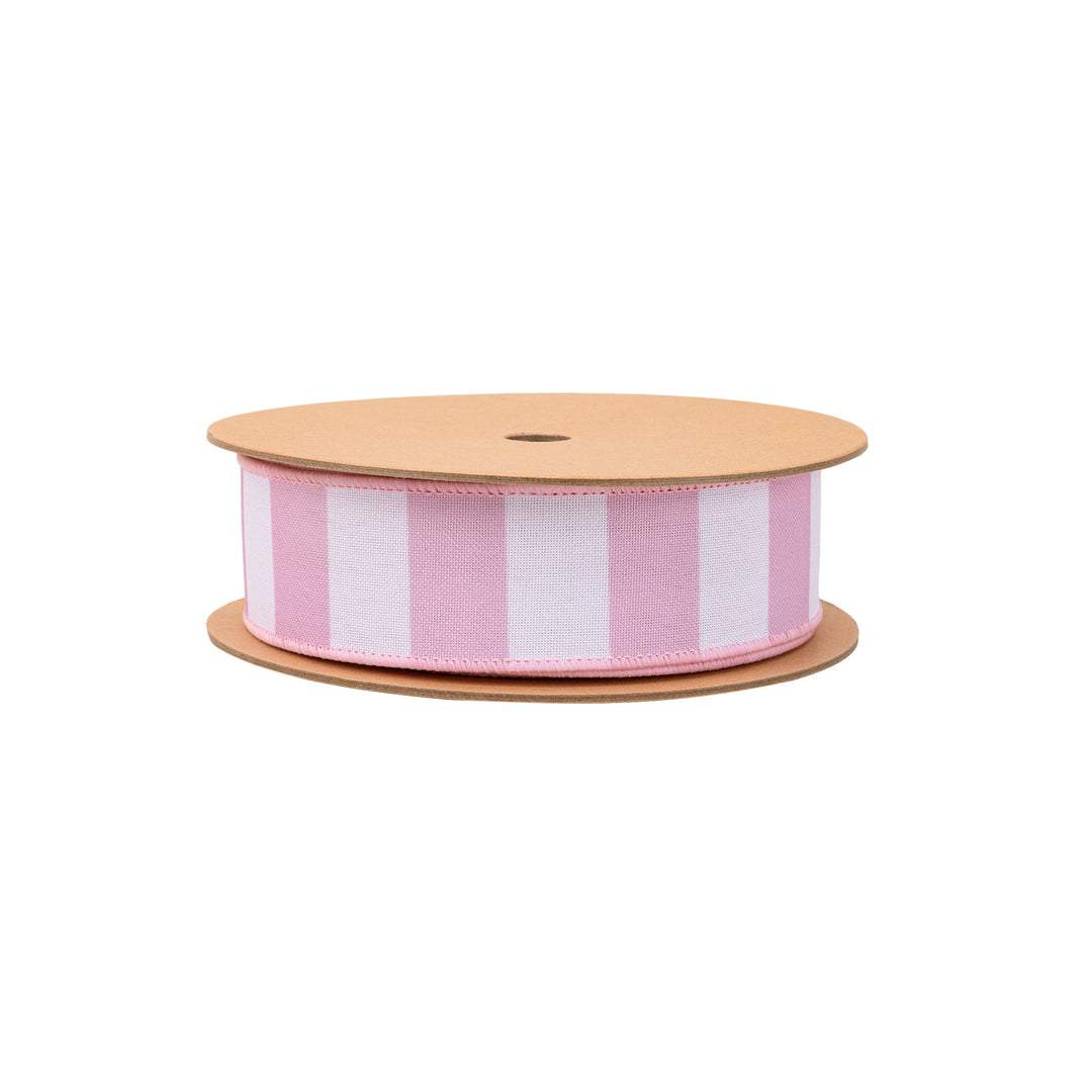 Horizontal Light Pink Stripe With Pink Backing Wired Ribbon - 1.5" - Greenery MarketWired Ribbon9335W-150-38E