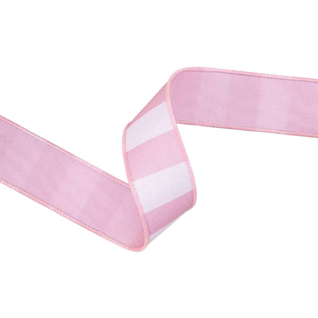 Horizontal Light Pink Stripe With Pink Backing Wired Ribbon - 1.5" - Greenery MarketWired Ribbon9335W-150-38E