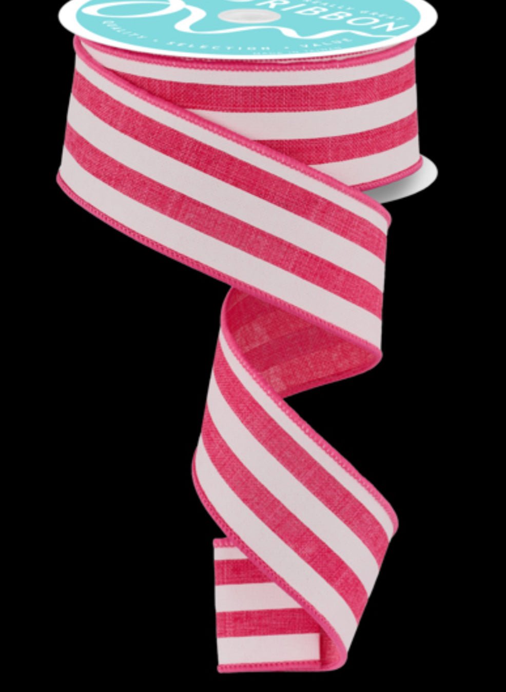 Hot pink Cabana stripe wired ribbon 1.5” - Greenery MarketWired ribbonRGC156211