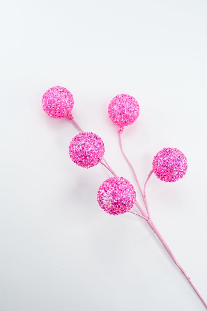 Hot Pink Frizzy Ball Pick - 18" - Greenery Market63981HTPK