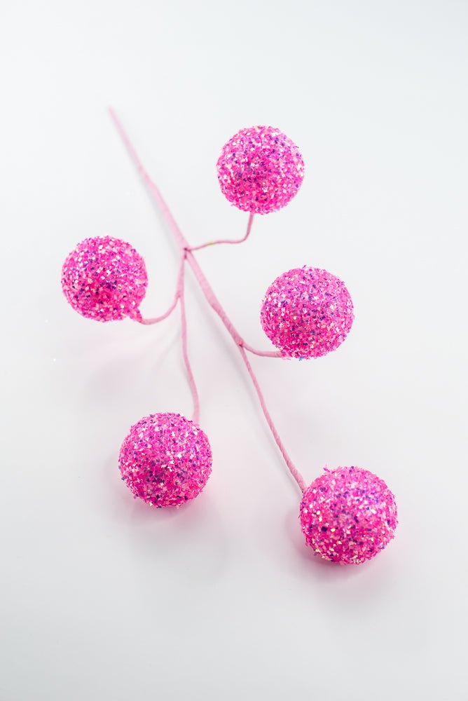 Hot Pink Frizzy Ball Pick - 18" - Greenery Market63981HTPK