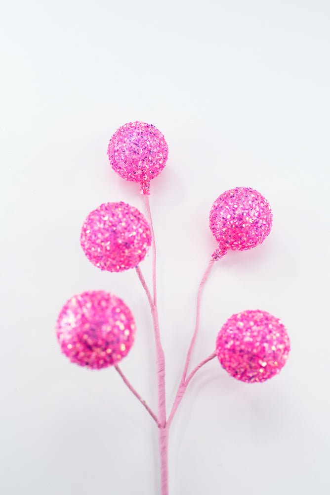 Hot Pink Frizzy Ball Pick - 18" - Greenery Market63981HTPK