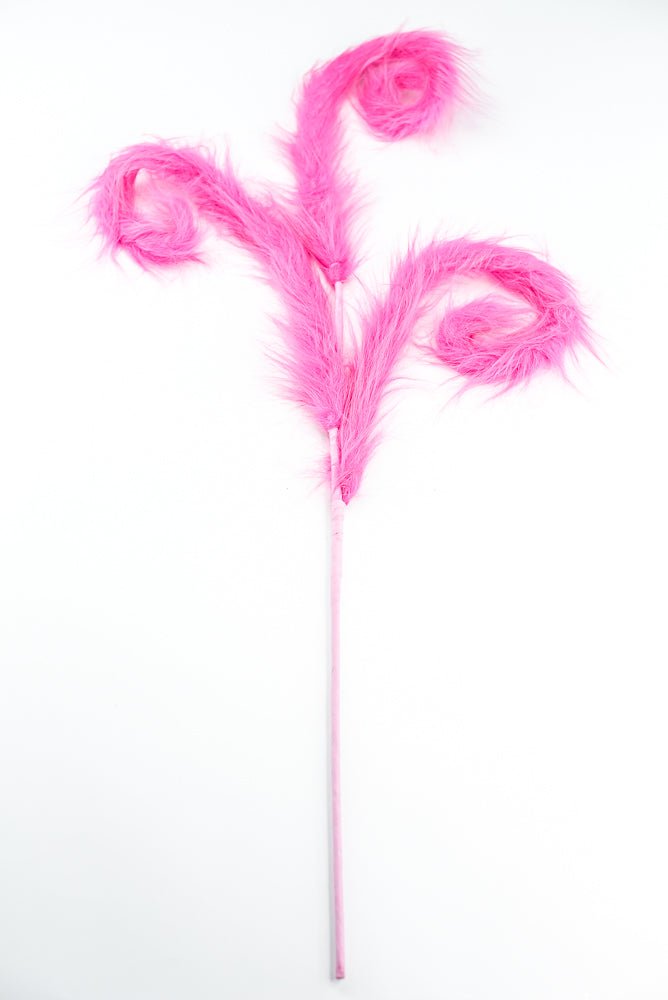 Hot Pink Furry Spiral Curly Spray - Greenery Market57302BT