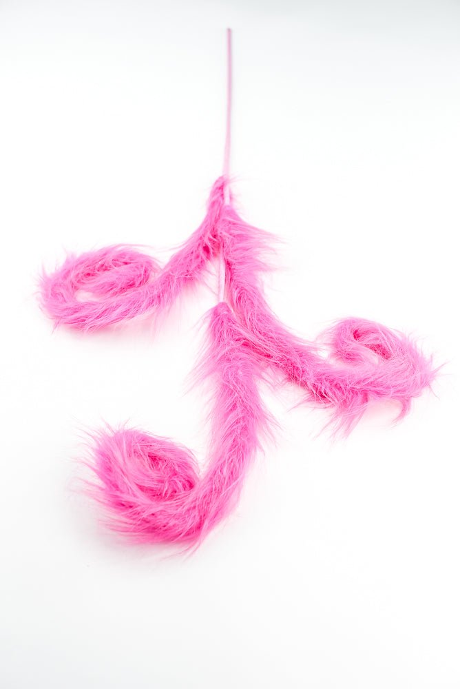 Hot Pink Furry Spiral Curly Spray - Greenery Market57302BT